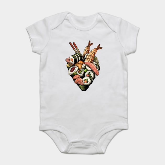 Sushi Heart Baby Bodysuit by GoshWow®